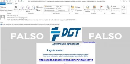 LA DGT alerta de una nueva campaña de phishing con la estafa de la multa de tráfico