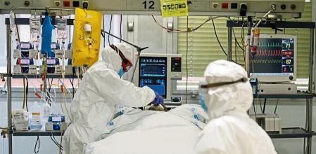 Hospital Universitario Severo Ochoa en Leganes UCI Enfermos de Coronavirus Covid-19