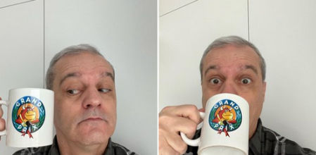 Ramón García con la taza del Gran Prix
