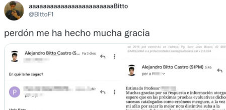 El intercambio de mails entre alumno y profesor