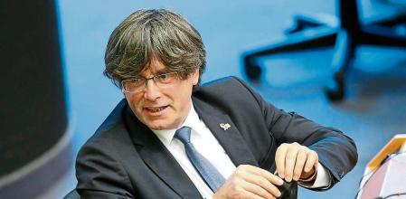 BRUSSELS, BELGIUM- JULY 08: Carles Puigdemont, the former president of Catalonia and Member of the European Parliament attends the plenary session of European Parliament in Brussels, Belgium on July 08, 2020. (Photo by Dursun Aydemir/Anadolu Agency via Getty Images)