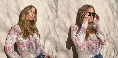 La 'influencer' María Pombo causó furor entre sus seguidores con esta colorida chaqueta de punto con aire retro.