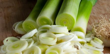 Puerro troceado