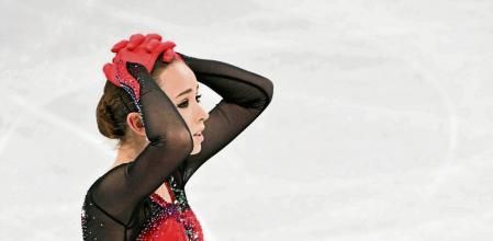 FILED - 07 February 2022, China, Beijing: Russian Olympic Committee's Kamila Valieva reacts during the Women's Team Figure Skating competition at the Capital Indoor Stadium during the Beijing 2022 Winter Olympic Games. Photo: Peter Kneffel/dpa 07/02/2022 ONLY FOR USE IN SPAIN