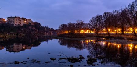 Amanecer en el Ter, en Manlleu.