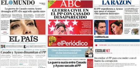 Portadas de los principales diarios españoles