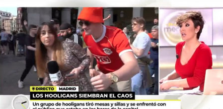 Un grupo de 'hooligans' complican un directo de 'Ya es mediodía'