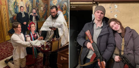 Yaryna Arieva y Sviatoslav Fursin, de novios a soldados