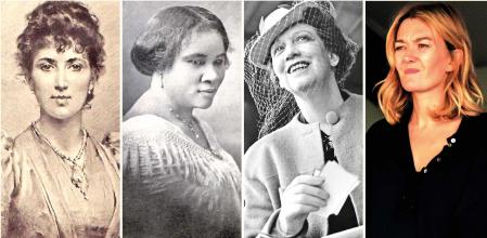 De izqda. a dcha., las empresarias Agnes Marshall, Sarah Breedlove, Elizabeth Arden y Marta Ortega.