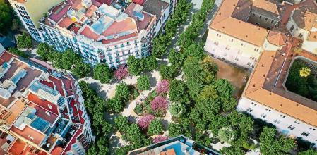 Vista aérea de la futura plaza de Enric Granados
