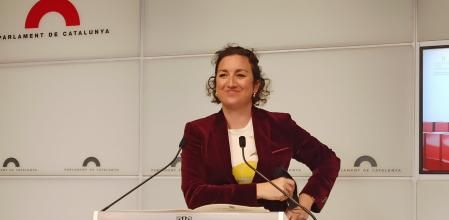 La portavoz del PSC en el Parlament, Alícia Romero, en rueda de prensa en la Cámara.
EUROPA PRESS
15/03/2022
