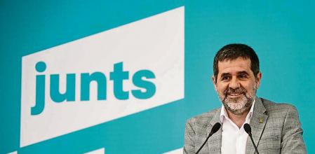Jordi Sànchez en su primera rueda de prensa tras los indultos