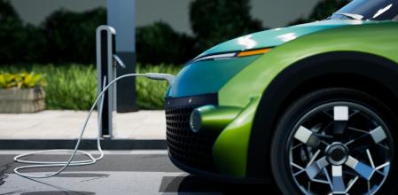 Coche eléctrico cargándose

This image doesn`t contain any visible trademarked products, corporate identity, logos, or copyrighted elements.
I am author of design of this car.
I am author of 3d model of this car