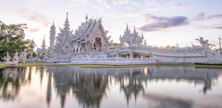 Wat Rong Kun better known to foreigners as the White Temple,Famous landmark for tourist,Buddhist temple in Chiang Rai Province, Thailand (Wat Rong Kun better known to foreigners as the White Temple,Famous landmark for tourist,Buddhist temple in Chiang