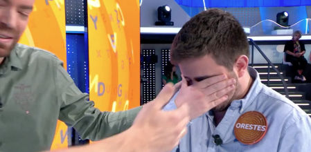 Orestes rompe a llorar tras la eliminación de Jaime en 'Pasapalabra'