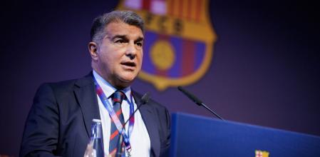 Joan Laporta, presidente del FC Barcelona durante la asamblea de socios compromisarios celebrada telemáticamente
