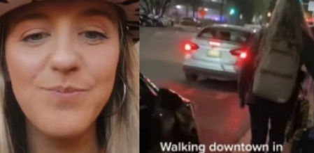 El grupo de amigas marchando