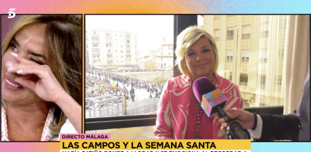 María Patiño rompe a llorar en ‘Sálvame’ al recordar a su padre vestido de cofrade