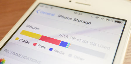 iPhone almacenamiento
