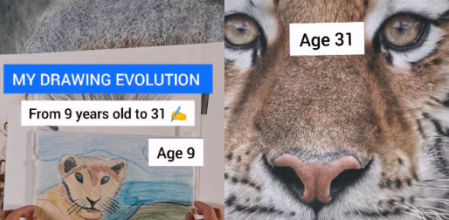 Un retratista hiperrealista comparte su impecable evolución artística desde los 9 hasta los 31 años