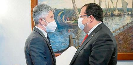 Reunión a puerta cerrada entre el ministro de Interior, Fernando Grande-Marlaska y el conseller de Interior, Joan Ignasi Elena MINISTERIO INTERIOR 13/04/2022