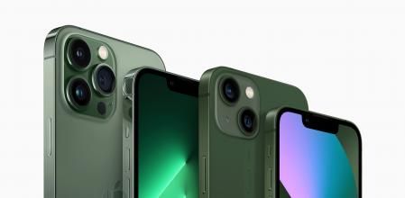 Las dos últimas versiones del iPhone 13 Pro y iPhone 13, lanzadas en nuevos tonos verdes