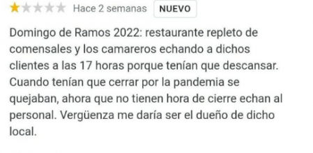 La reseña publicada en Google resultó ser falsa