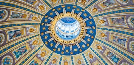 Basílica de san Pedro, Vaticano. Detalle de la cúpula