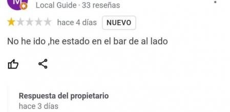 La aplaudida respuesta del dueño de un bar a una crítica de alguien que ni siquiera ha sido cliente