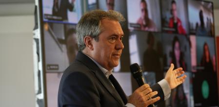 Juan Espadas, líder del PSOE-A, en el acto de presentación de su programa electoral celebrado en Sevilla.