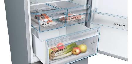 Bosch Serie 4 - Frigorífico combinado de libre instalación 203 x 60 cm Acero inoxidable antihuellas