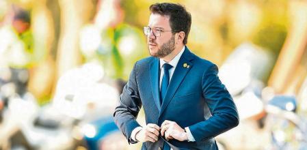 Catalan regional president Pere Aragones arrives for the Cercle d'Economia 2022 annual meeting in Barcelona, on May 6, 2022. (Photo by Pau BARRENA / AFP)