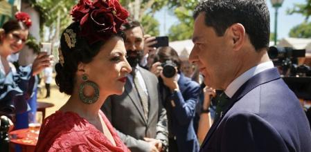 Macarena Olona y Juan Manuel Moreno Bonilla en la Feria de Sevilla