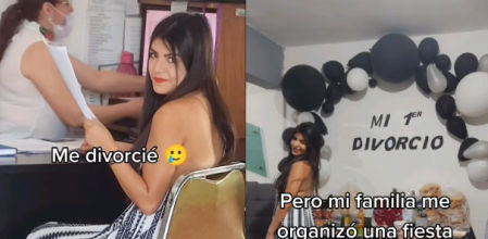 Una mujer muestra la espectacular fiesta de divorcio que le ha montado su familia tras separarse