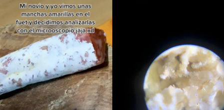 Horroriza a los amantes del fuet mostrando lo que han encontrado observando con el microscopio