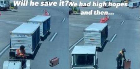 Encuentran una maleta perdida en el aeropuerto y la reacción de los empleados se hace viral