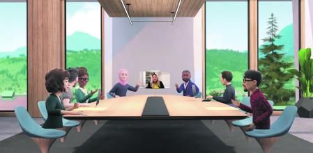 HORIZON WORKROOMS, DE META, PERMITE TRABAJAR EN UN AULA VIRTUAL Y DE FORMA REMOTA A PERSONAS
REPRESENTADAS POR SU AVATAR