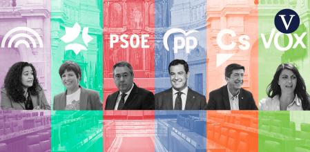 Combo de los candidatos a las elecciones andaluzas de este domingo 19-J