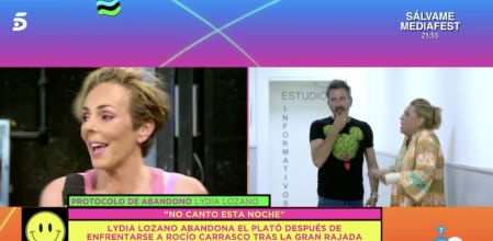 Lydia Lozano abandona el plató de 'Sálvame' tras su enfrentamiento con Rocío Carrasco