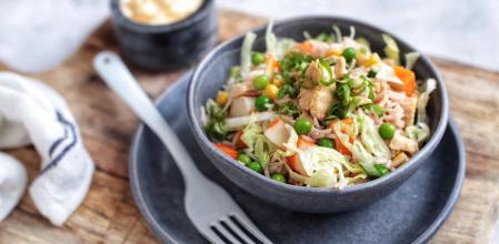 Ensalada de arroz basmati rosa