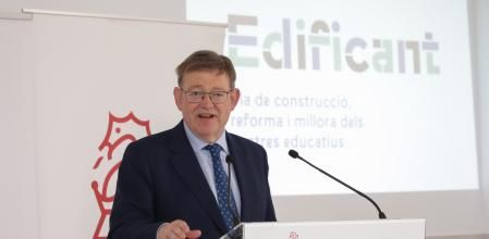 Ximo Puig durante la presentación este miércoles de la ampliación del Plan Edificant.
