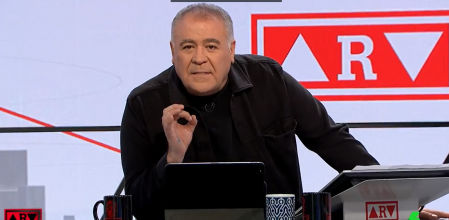 García Ferreras, en el momento en el que se ha referido a los controvertidos audios publicados de una conversación suya con el comisario Villarejo