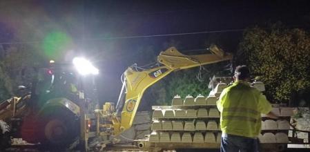 Otra imagen de la colocación de traviesas en el tramo Castelló-Vinaròs del Corredor Mediterráneo