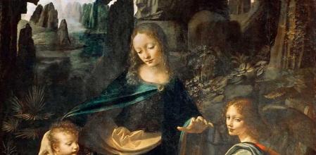 Detalle de 'La Virgen de las Rocas', Leonardo da Vinci, Louvre
