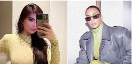 A la izquierda, Jennifer Pamplona, a la derecha, Kim Kardashian