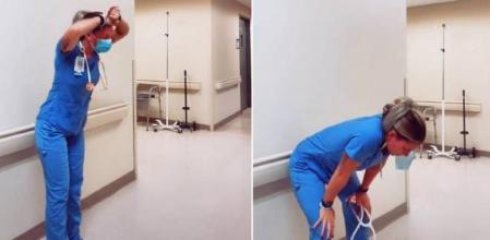 Miles de críticas a una enfermera por un polémico vídeo reaccionando a la muerte de un paciente
