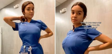 Una enfermera es duramente criticada por llevar uniformes médicos “poco apropiados”
