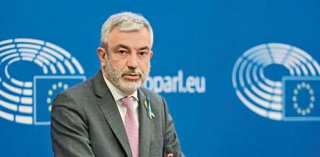 Luis Garicano bei einem Pressebriefing der Fraktion Renew Europe im Euröpäischen Parlament. Straßburg, 05.04.2022 *** Luis Garicano at a press briefing of the Renew Europe group in the European Parliament Strasbourg, 05 04 2022. Foto:xD.xAnoraganingrumx/xFuturexImage