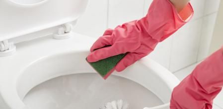 Limpiando las manchas incrustadas del váter