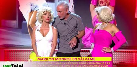 María Patiño y Adela González, caracterizadas como Marilyn Monroe en 'Sálvame'